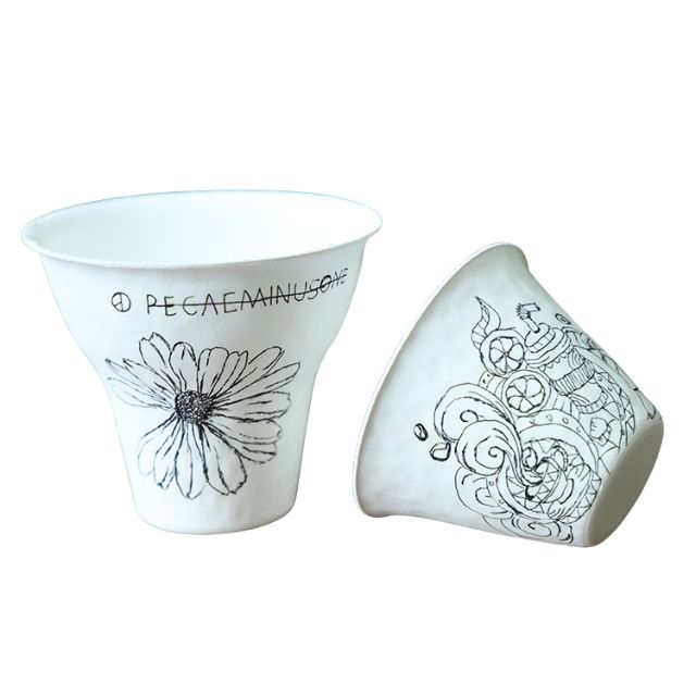 Tazas de pulpa moldeadas personalizadas al por mayor con impresión