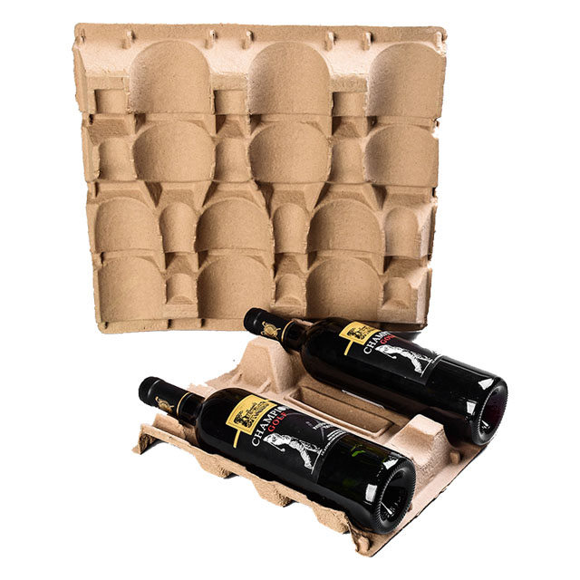 Embalaje de pulpa de protección de vino de prensa seca al por mayor