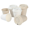 Vasos de papel de pulpa moldeada biodegradable con tapas al por mayor