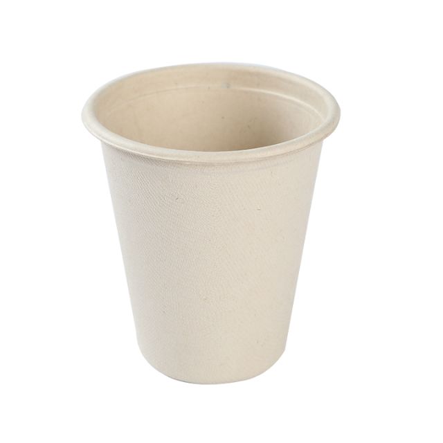 Vasos de papel de pulpa moldeada biodegradable con tapas al por mayor