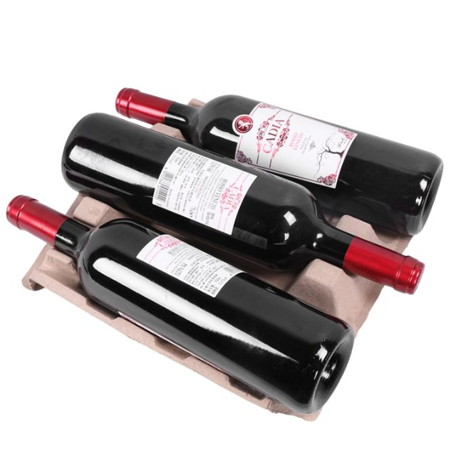 Embalaje de pulpa de protección de vino de prensa seca al por mayor
